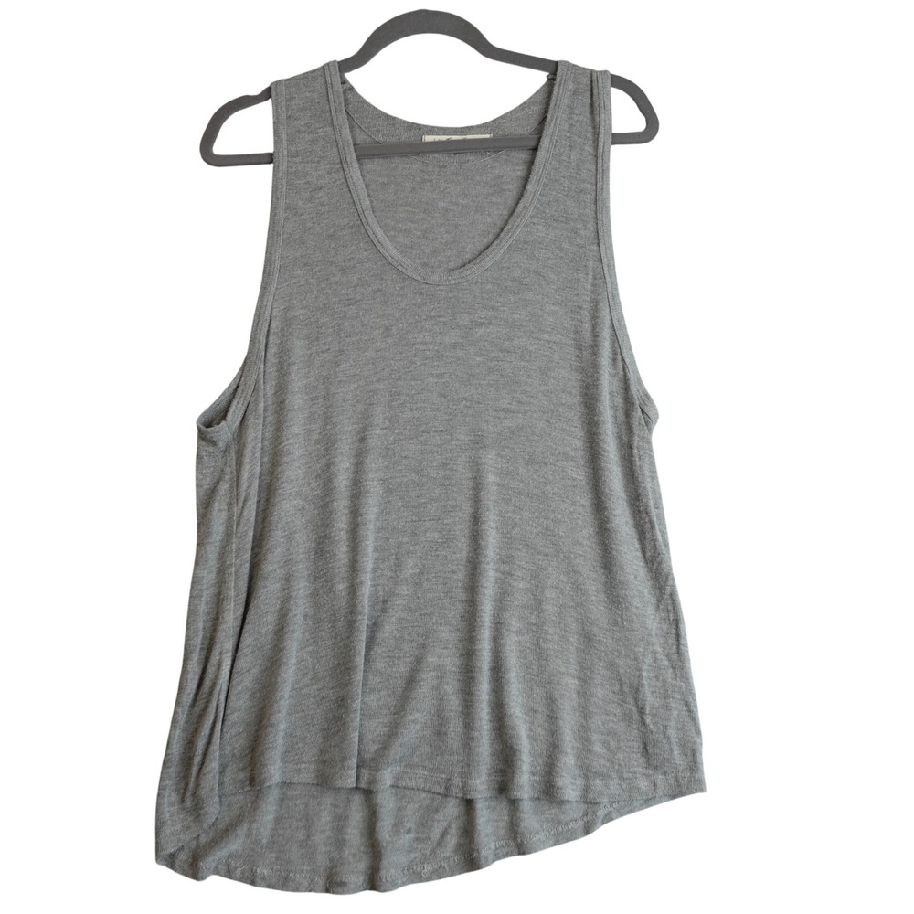 We The Free Tank Top L Gray High Low Scoop Neck Sleeveless Flowy Relaxed‎ Knit